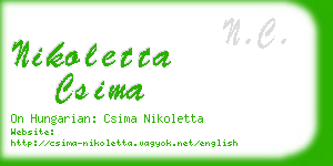 nikoletta csima business card